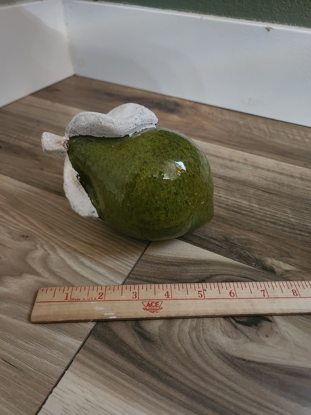 Handmade Terracotta Green Pear Decorative Accent by